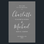 Modern Grey Signature Script Wedding Program<br><div class="desc">Grey signature script wedding program featuring chic modern typography,  this stylish wedding program can be personalised with your special wedding day information. Designed by Thisisnotme©</div>