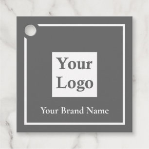 Modern Grey Square Custom Logo Apparel Price Tag