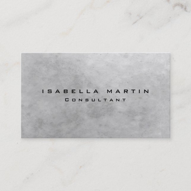 Modern Grey Stone Wall Unique Trendy Creative Business Card (Front)