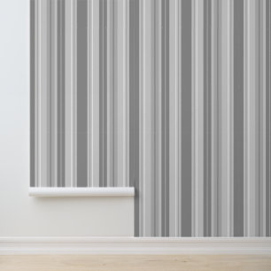 Modern Grey Striped Wallpaper