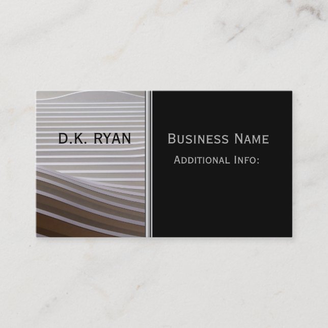 Modern Grey Stripes Business Card 3 (Front)