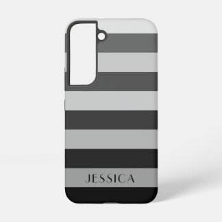 Modern Grey Stripes Pattern Name Samsung Galaxy Case