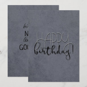 Modern Grey Stylish Textured Birthday