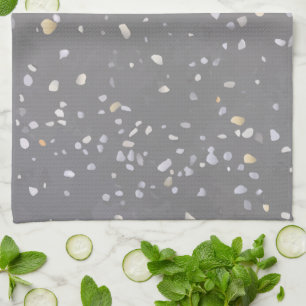 Modern Grey Terrazzo Tea Towel