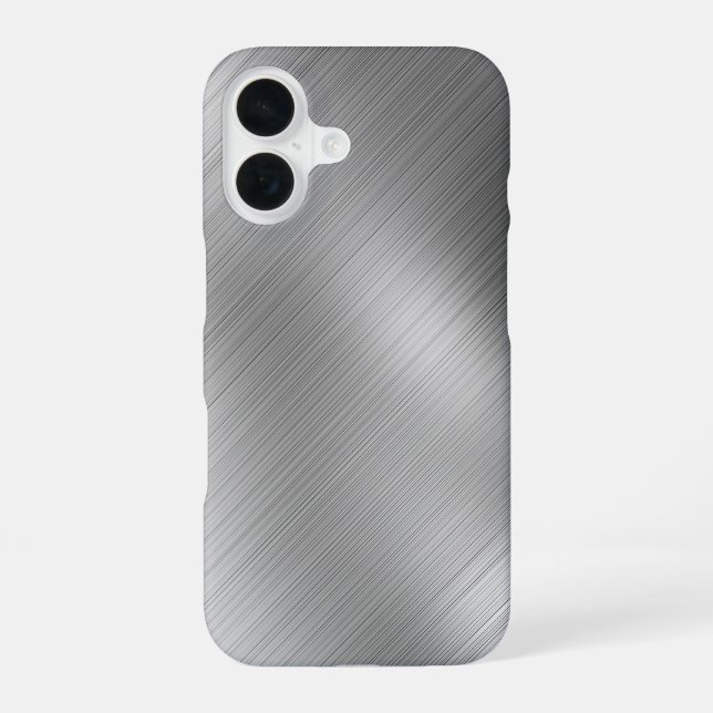 Modern Grey Texture Template iPhone 16 Case (Back)