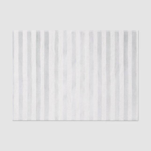 Modern Grey Watercolor Stripes Bohemian Wedding Tissue Paper (Front)