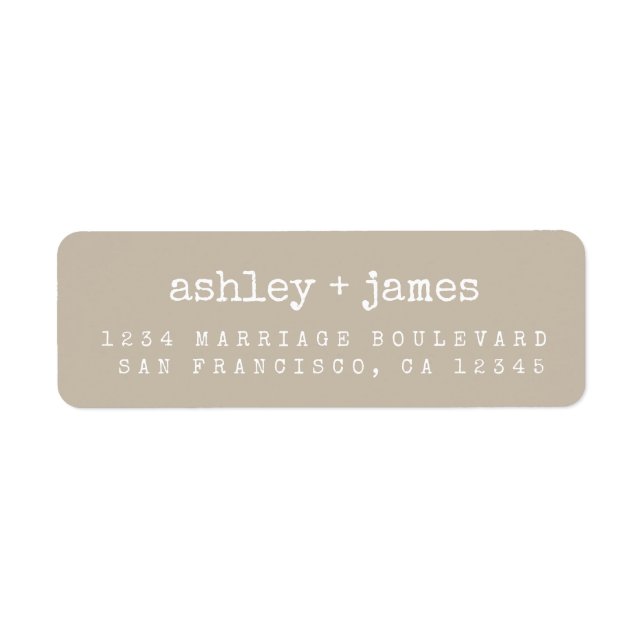 Modern Grey Wedding Return Address Label (Front)