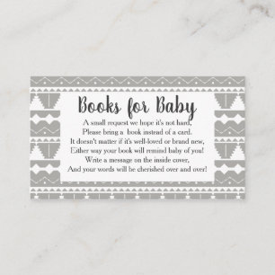 Modern Grey & White Aztec Llama Book Request Enclosure Card