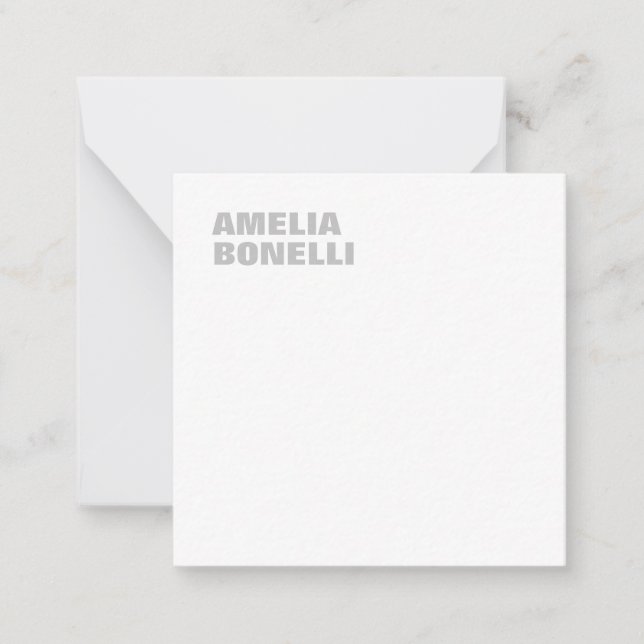 Modern Grey White Bold Minimalist Professional Card (Front)