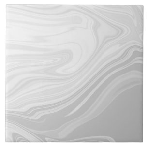 Modern Grey White Liquid Marble Fluid Art Tile