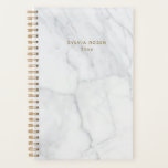 Modern Grey White Marble Personalised Planner<br><div class="desc">Stay effortlessly organised with this sophisticated modern minimalist undated planner, featuring a sleek grey and white marble pattern. The clean, elegant design is perfect for those who appreciate a refined and timeless aesthetic. Personalise it with your name for a unique touch, and enjoy the flexibility of an undated format that...</div>