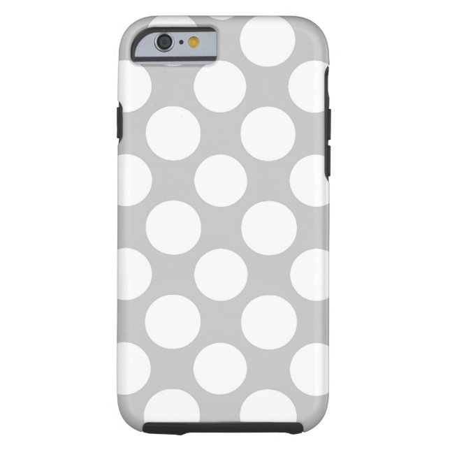 Modern Grey White Polka Dots Pattern Case-Mate iPhone Case (Back)