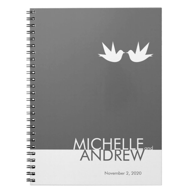 Modern Grey White Wedding Guest Book Organiser (Front)