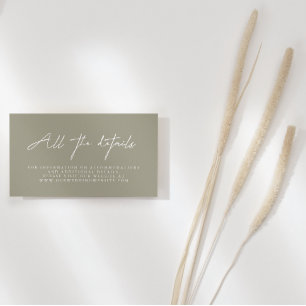 Modern Grey & White Wedding Website Enclosure Card
