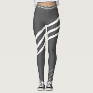 Modern grey white workout leggings
