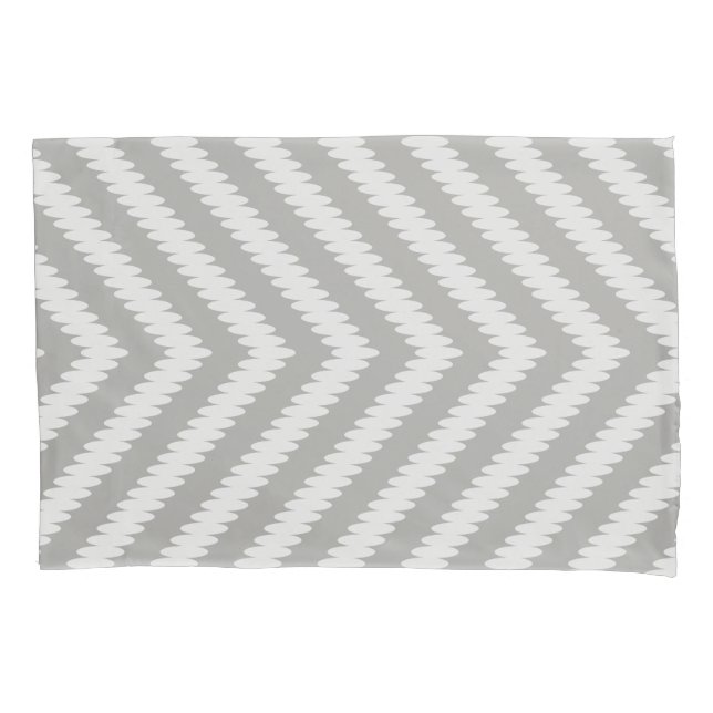 Modern Grey & White Zigzag Chevron Arrows Pillowcase (Front)