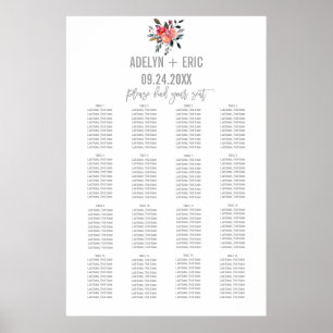 Modern Grey   Winter Flower Wedding Seating Chart
