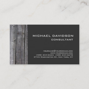 Modern  Grey Wood Design Elegant Stylish Business Card