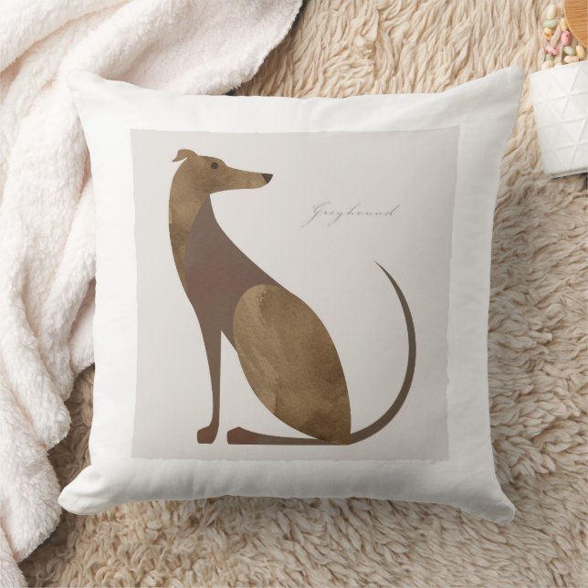 Modern Greyhound Dog Portrait Cushion (Blanket)