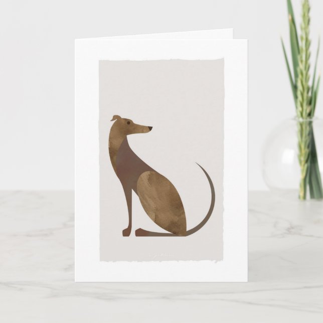 Modern Greyhound Portrait Thank You Card (Front)