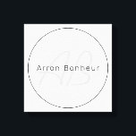 Modern Greys & Black | Cool Name & Monogram Canvas Print<br><div class="desc">Modern monogrammed name or brand.</div>