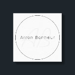 Modern Greys & Black | Cool Name & Monogram Canvas Print<br><div class="desc">Modern monogrammed name or brand.</div>