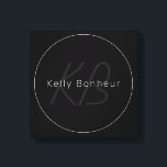 Modern Greys & Black | Cool Name & Monogram Canvas Print<br><div class="desc">Modern monogrammed name or brand.</div>