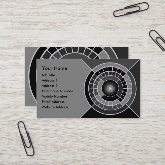 Modern Greyscale colour wheel art Business Card (Front/Back In Situ)