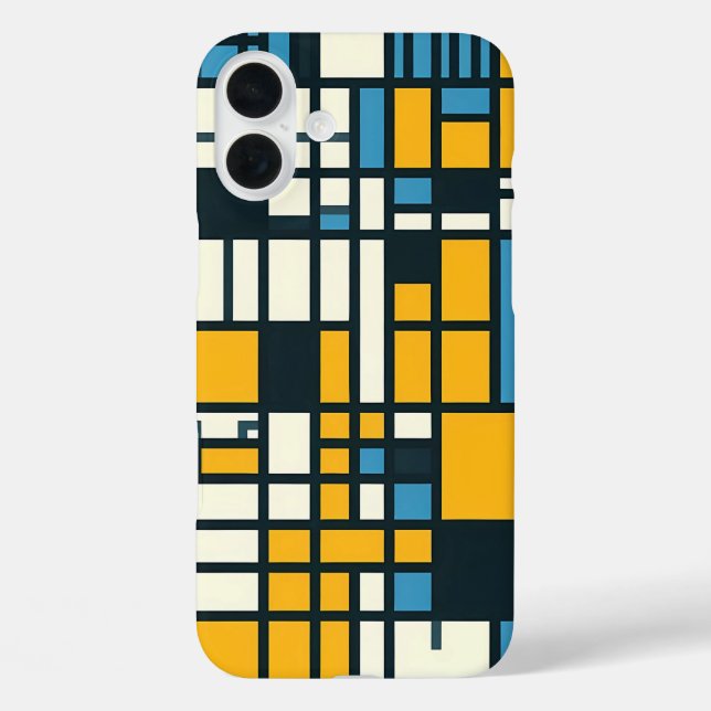 Modern Grid Abstraction – Mondrian-Inspired Geomet Case-Mate iPhone Case (Back)