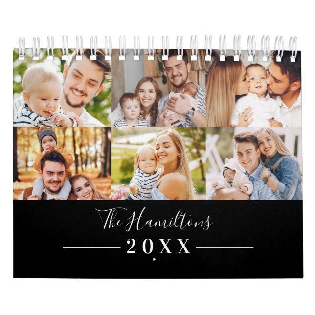 Modern Grid Collage Photo Family 2022 Calendar (Cover)