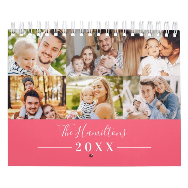 Modern Grid Collage Photo Family 2022 Calendar (Cover)