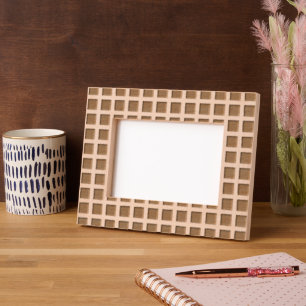 Modern Grid Etched Wooden Picture Frame