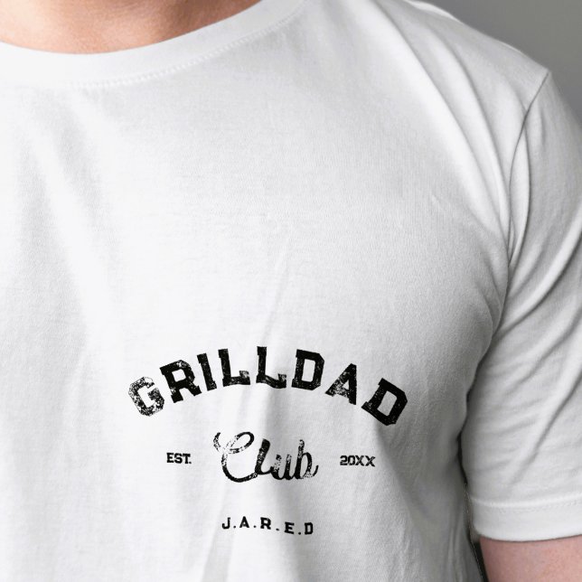 Modern Grill Dad Custom Name Father's Day BBQ T-Shirt (Creator Uploaded)