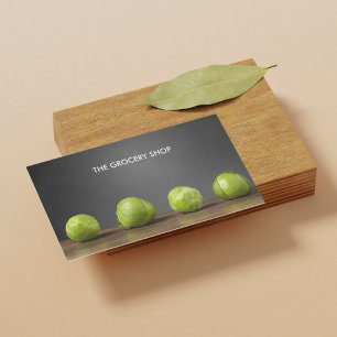 Modern Grocery Nutrition Brussels Sprouts Business Card