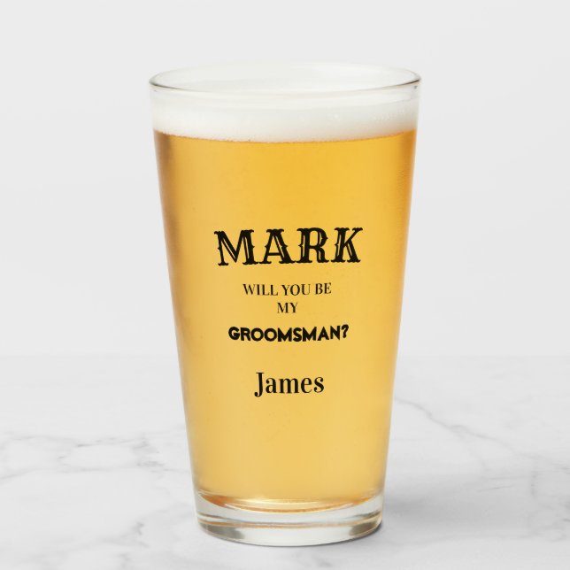 Modern Groomsman Proposal Wedding Groomsmen  Glass (Front Filled)
