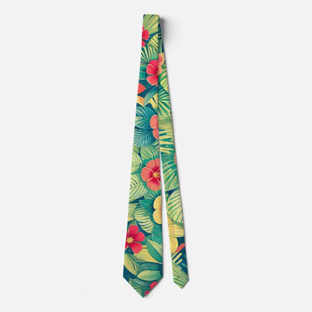 Modern Groomsmen Flower pattern  Tie (Front)