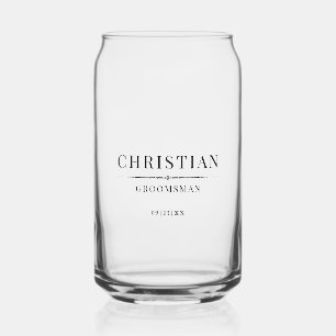 Modern Groomsmen Gift Elegant Best Man Wedding Can Glass