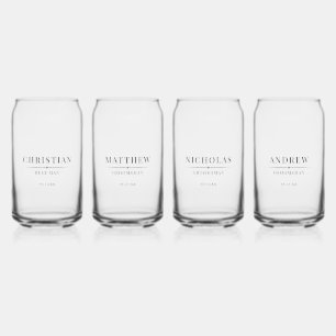 Modern Groomsmen Gift Elegant Best Man Wedding Can Glass