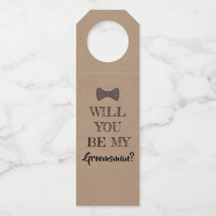 Modern Groomsmen Proposal Beer Labels Bottle Tag