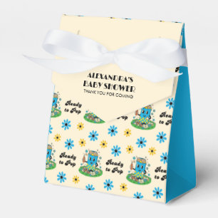 Modern Groovy Daisy Blue Yellow She's Ready to Pop Favour Box