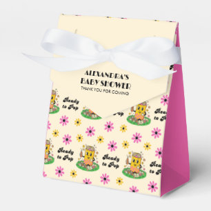 Modern Groovy Daisy Pink Yellow She's Ready to Pop Favour Box