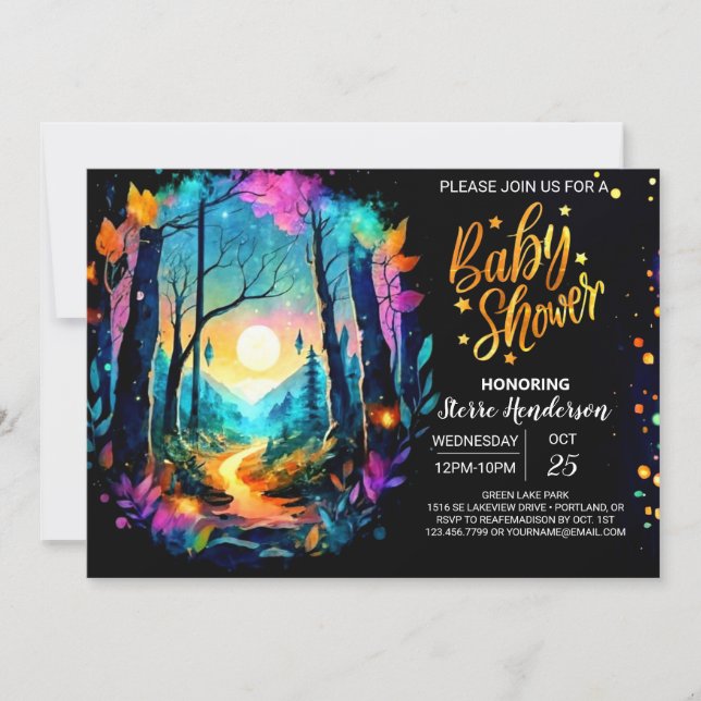 Modern Grove Enchanted Baby Shower Invitation (Front)