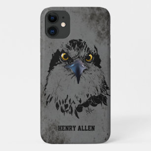 Modern Grunge Black Grey Osprey King of Birds  iPhone 11 Case