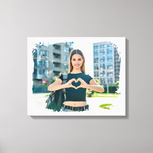 Modern Grunge Border Photo Canvas Print