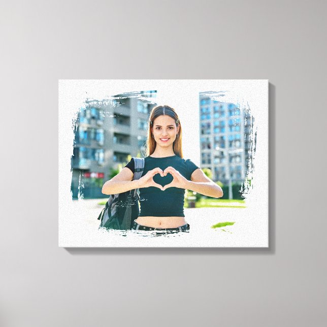 Modern Grunge Border Photo Canvas Print (Front)