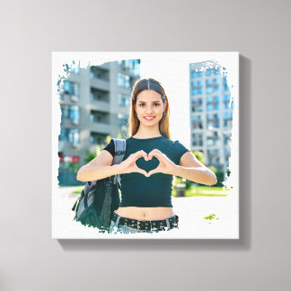 Modern Grunge Border Photo Canvas Print