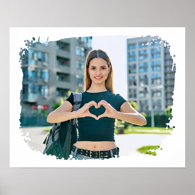 Modern Grunge Border Photo Poster (Front)