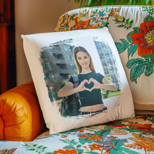 Modern Grunge Border Photos Cushion