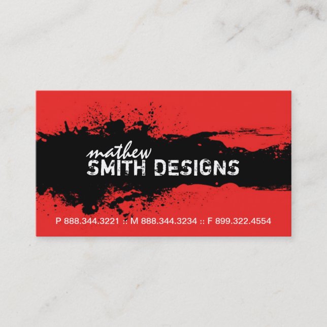 Modern Grunge Business Card (Front)