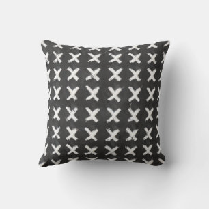 Modern Grunge Chalkboard cross marks pattern Cushion